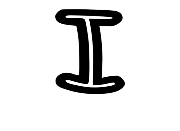 Bold Outlined Comic Mono Letter I for Creative Graphics