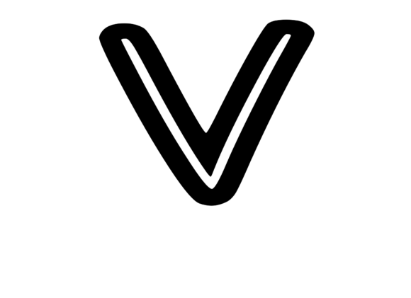 Bold Outlined Comic Mono Letter V for Graphics and Crafts