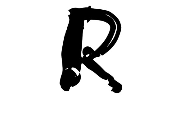Bold Rotten Decaying Mono Letter R for Creative Graphics