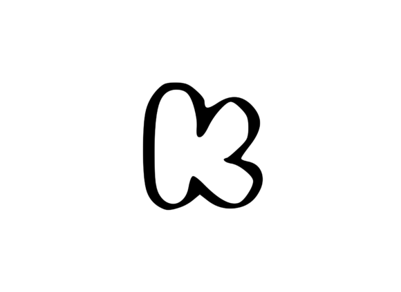 Boost Your Brand with Friendly Bubble Cartoon Mono Letter SVG K