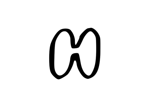 Boost Your Brand with Friendly Bubble Cartoon Mono Letter SVG H