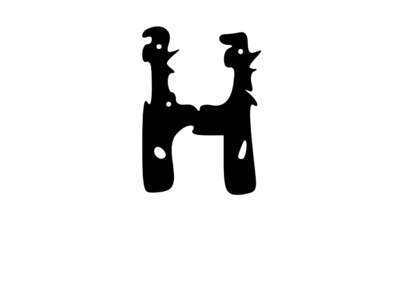Decaying Rotten Mono Letter H: A Bold Graphics Choice for Crafts