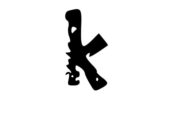 Decaying Rotten Mono Letter K: A Bold Graphics Choice for Crafts