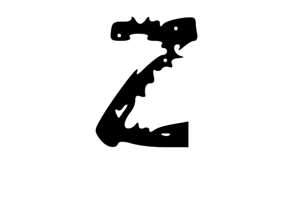 Decaying Rotten Mono Letter Z: A Bold Graphics Choice for Crafts