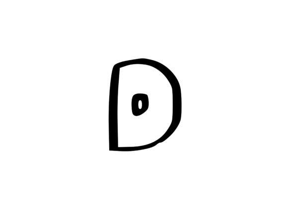 Explore Friendly Bubble Cartoon Mono Letter SVG D for Crafts