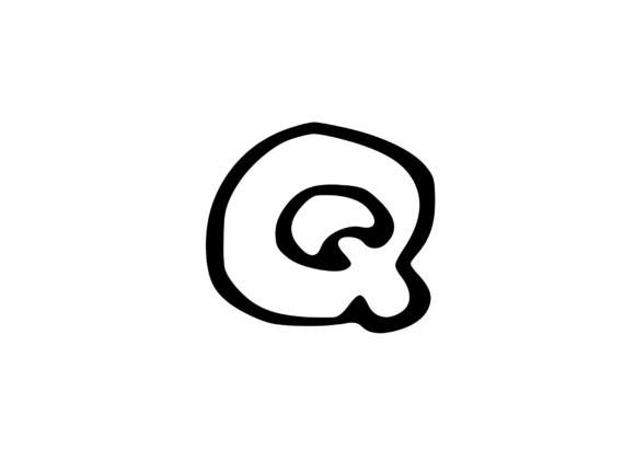 Friendly Bubble Cartoon Mono Letter SVG Q for Creative Graphics