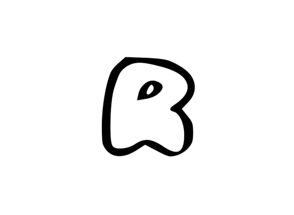 Friendly Bubble Cartoon Mono Letter SVG R for Crafts & Graphics