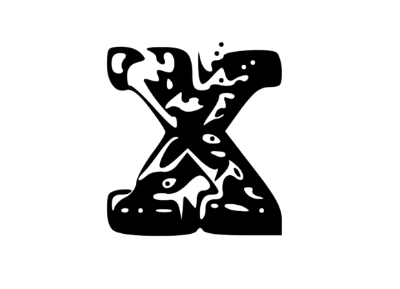 Fun Whacky Playful Mono Letter X V.1: A Perfect Graphics Asset for Crafts