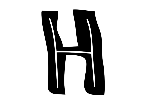 Funky Bold Skeleton Letter H for Creative Crafts and Graphics
