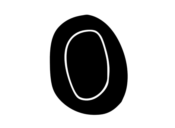 Funky Bold Skeleton Number 0 for Creative Crafts