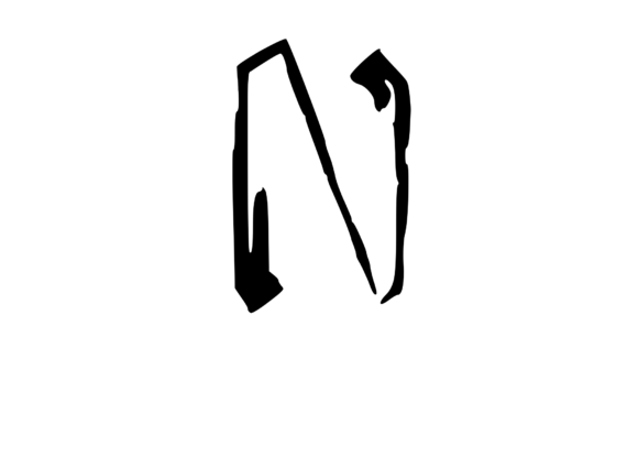 High Tek Grunge Mono Letter N for Crafts and Graphics