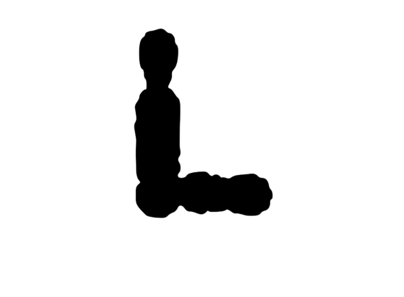 Ink Blot Stain Mono Letter L: A Versatile Graphics Asset for Crafts