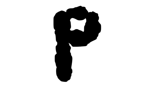 Ink Blot Stain Mono Letter P: A Versatile Graphics Asset for Crafts