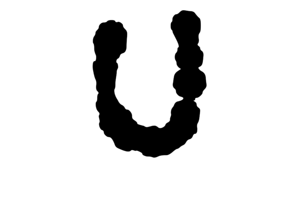 Ink Blot Stain Mono Letter U: A Versatile Graphic for Creative Crafts