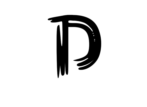 Old Brush Stroked Mono Letter D for Graphics and Crafts