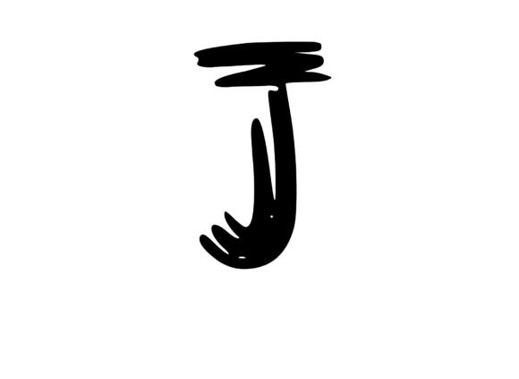 Old Brush Stroked Mono Letter J for Creative Graphics & Crafts