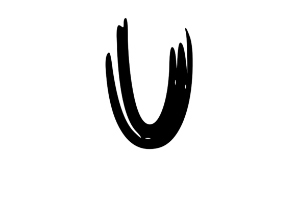 Old Brush Stroked Mono Letter U for Graphics and Crafts