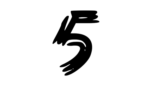 Old Brush Stroked Mono Number 5: A Unique Craft Graphic