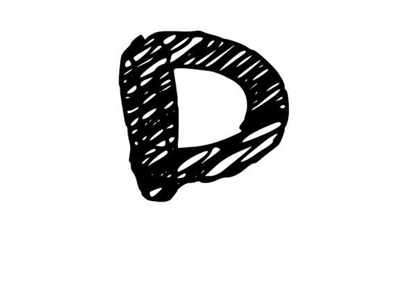 Rough and Messy Scribbled Mono Letter D