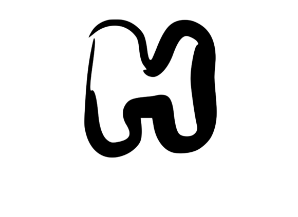 Rounded Fat Marker Pen Mono Letter H for Creative Graphics and Crafts