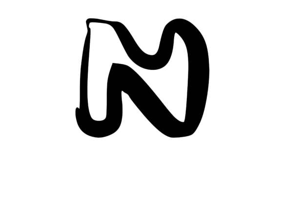 Rounded Fat Marker Pen Mono Letter N for Creative Graphics and Crafts