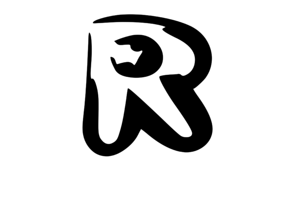 Rounded Fat Marker Pen Mono Letter R